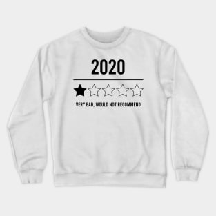 2020 Would Not Recommend Shirts, Funny Shirts, Social Distancing Shirt, 2020 1 Star Rating, 2020 Shirts Crewneck Sweatshirt